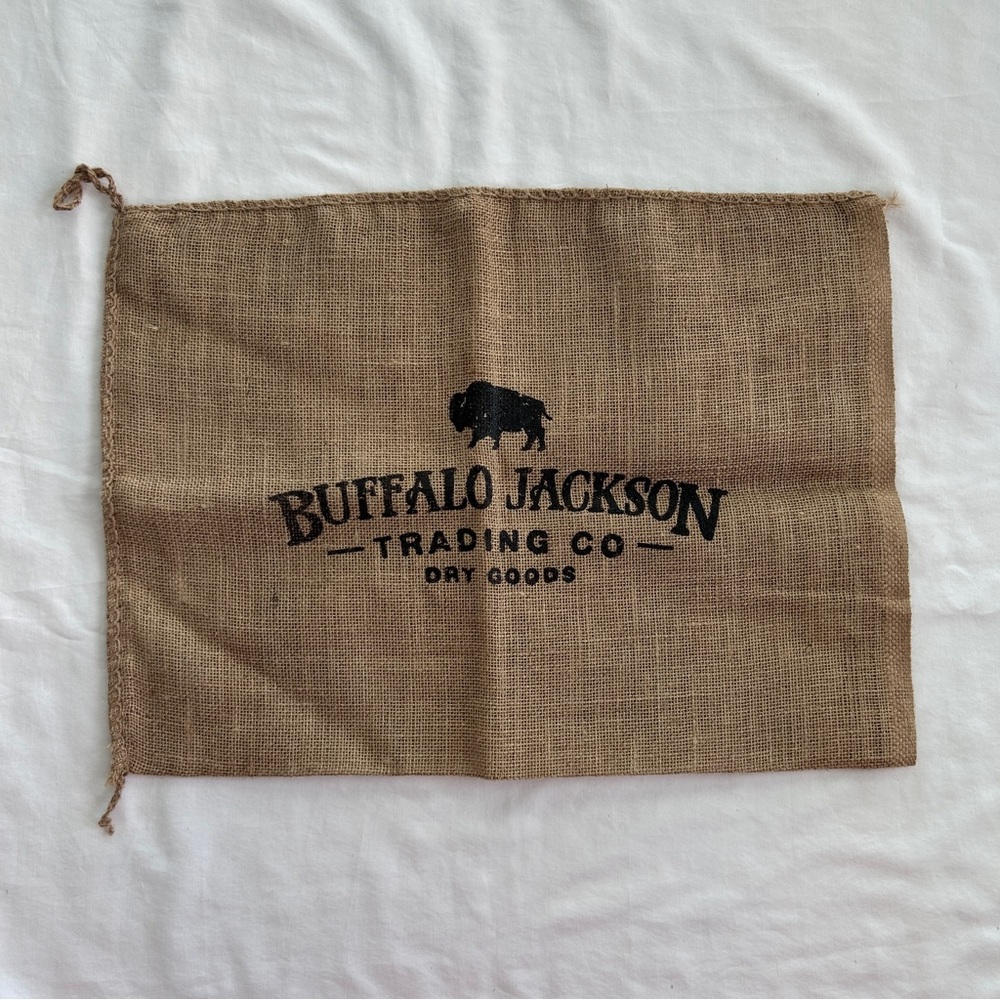 Retro Buffalo Jackson Trading Co Dry Goods Burlap Sack 17”x24”